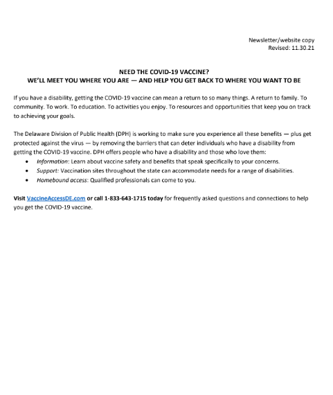 Disabilities & Aging Information